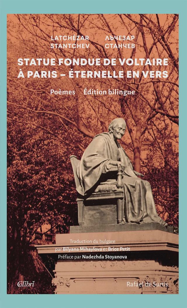 Корица на „Стопената статуя на Bолтер в Париж – вечна в стих / Statue fondue de Voltaire à Paris – éternelle en vers“