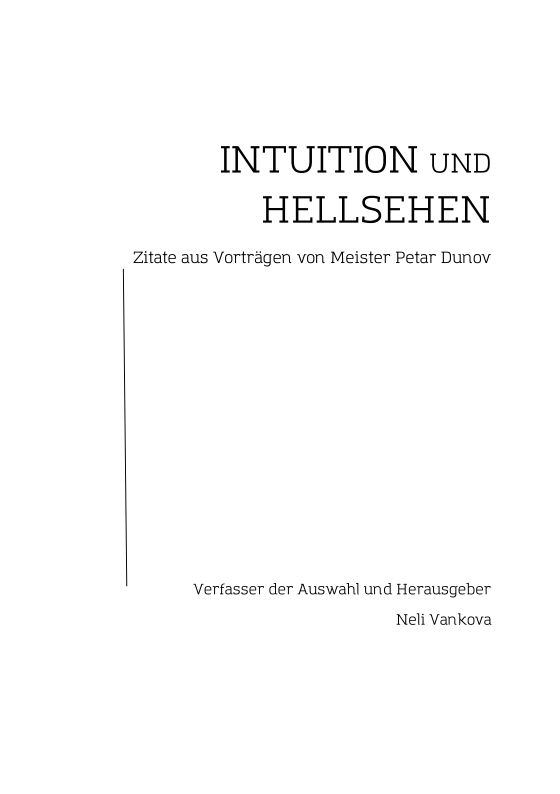 Корица на „Intuition und Hellsehen“