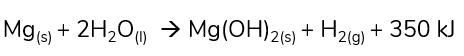 Equação termoquímica do hidróxido de magnésio