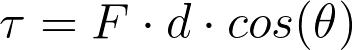 Fórmula para calcular o trabalho realizado.