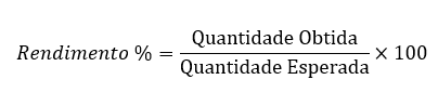 Cálculo do rendimento estequiométrico.