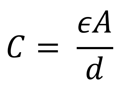 Fórmula adicional para a capacitância de um capacitor de placas paralelas.