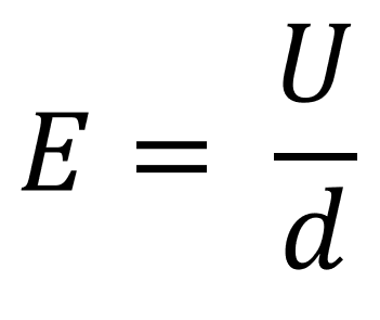 Fórmula para um campo elétrico uniforme.