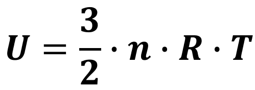 Fórmula para calcular a energia interna de um gás ideal monoatômico.