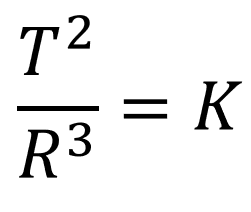 Forma matemática da terceira lei de Kepler.