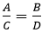 'A' está para 'C', assim como 'B' está para 'D'