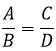 Razão 'A' para 'B' é igual a  razão 'C' para 'D', melhor dizendo, temos uma proporção em que 'A' está para 'B', assim como 'C' está para 'D'