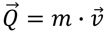 Fórmula para calcular a quantidade de movimento de um corpo.