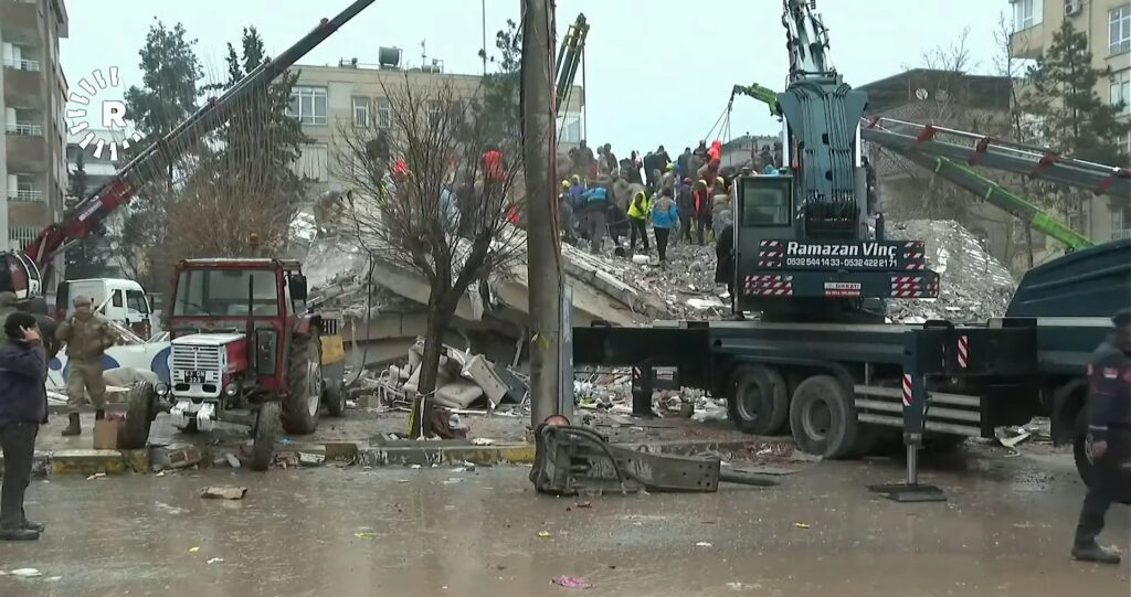 Área atingida por terremoto na Turquia 