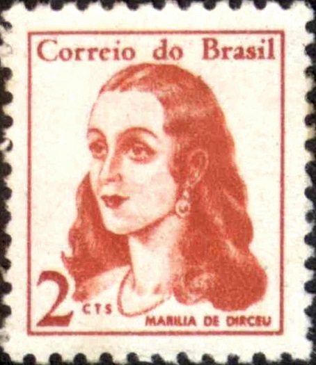 Marília de Dirceu representada em selo postal