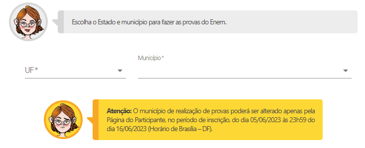 captura de tela do passo a passo para se inscrever no Enem