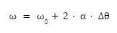 Fórmula que relaciona a variação angular com a velocidade angular