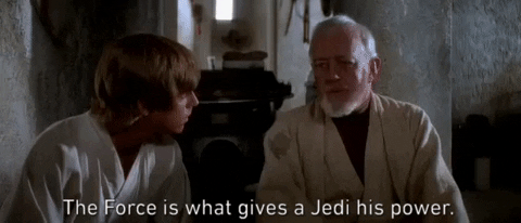 Gif com Mestre Jedi Obi-Wan Kenobi explica a Luke Skywalker