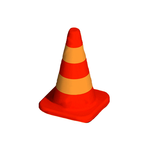 Um tipo de cone familiar é o cone de trânsito, as vezes laranja e branco, as vezes preto e amarelo - geometria espacial