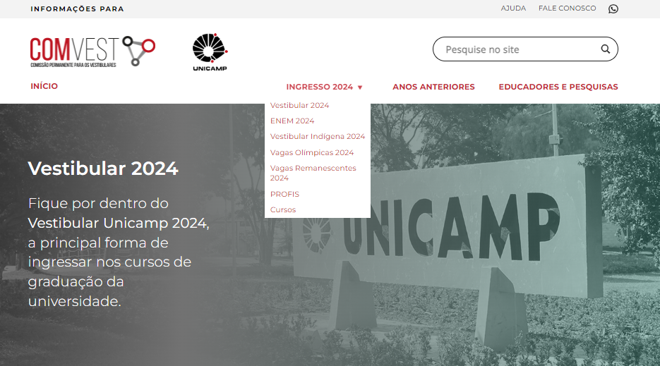 Vestibular Unicamp 2024 confira os aprovados em 1ª chamada