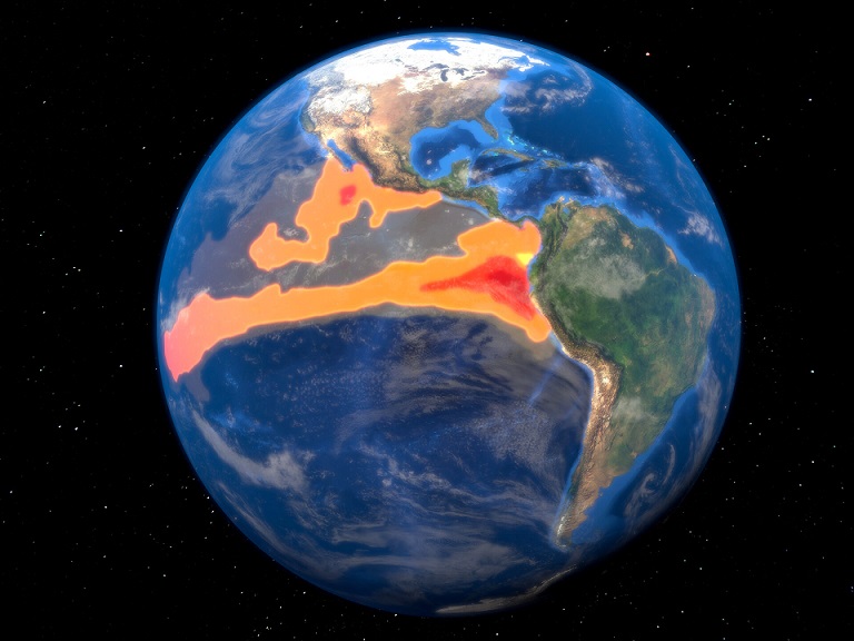 planeta terra mostrando fenômeno el nino - onda de calor