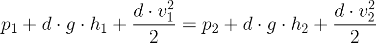 Equação usando diferentes níveis de altura de um cano