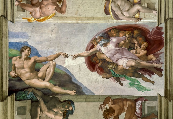 Obra de Michelangelo Buonarotti: A criação de Adão - teorias da evolução