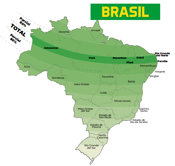 Mapa na cor verde mostra intensidade daanularidade