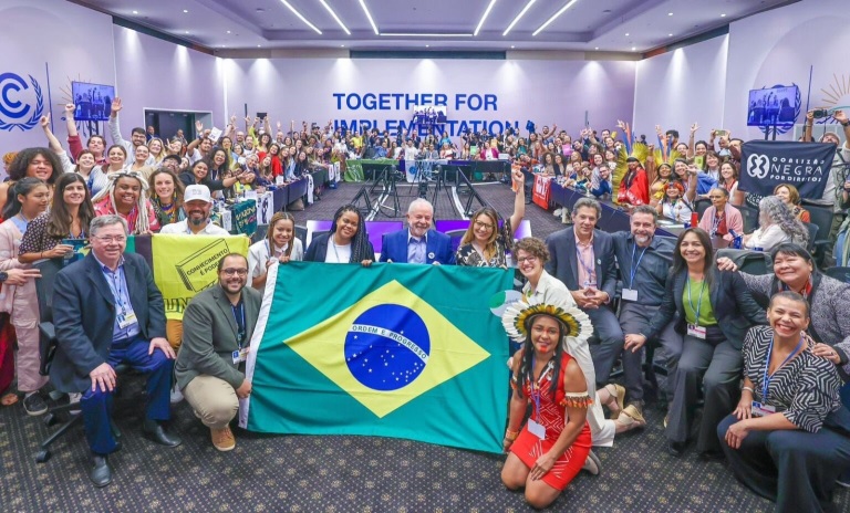 Lula dialogou com representantes de movimentos sociais e de ONGs no encontro de boas-vindas na COP27 organizado pelo Brazil Climate Hub