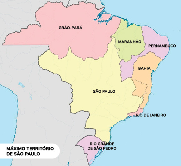 O mapa do Brasil de 1709 descreve os estados do Grão-Pará, Maranhão, Pernambuco, Bahia, São Paulo, Rio de Janeiro e Rio Grande de São Pedro.