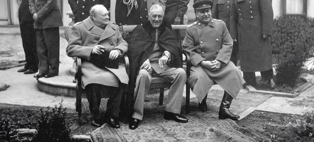 Josef Stálin, Franklin Roosevelt e Winston Churchill