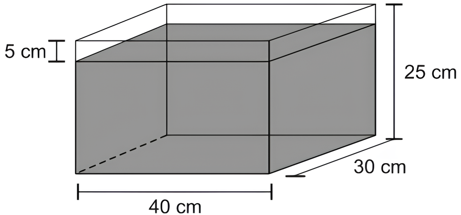 Diagrama de um sólido geométrico com dimensões, um dos assuntos de matemática que mais caem no ENEM.