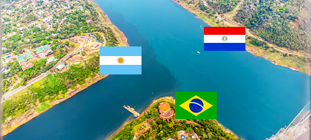 imagem mostra a tríplice fronteira