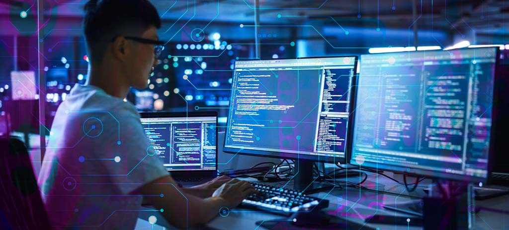jovem profissional da engenharia da computação