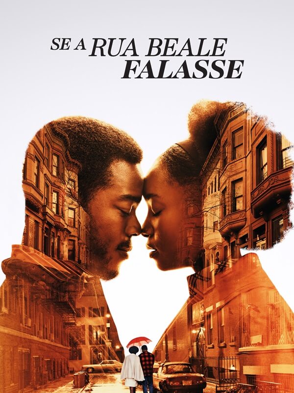 Capa do filme Se a Rua Beale Falasse com Tish e Alonzo com testas encostadas