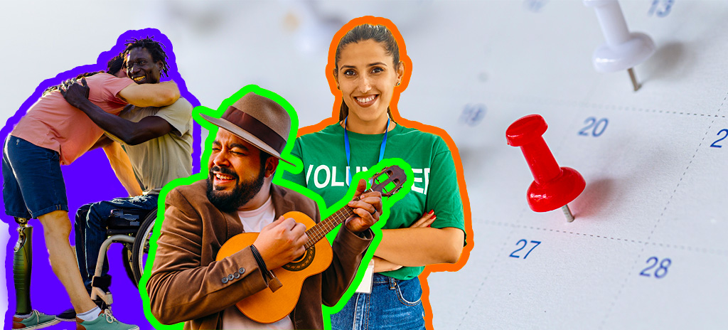 montagem simbolizando datas comemorativas de dezembro