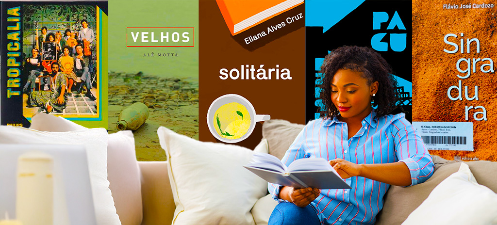 montagem com mulher lendo livros ufsc 2025