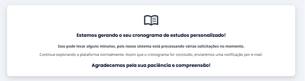 mensagem cronograma personalizado