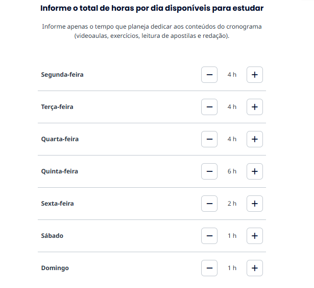 print cronograma personalizado aprova total