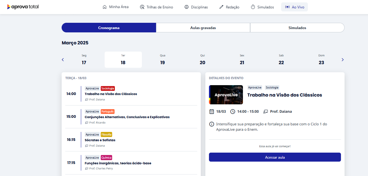 Aprovalive - área Aprova Total