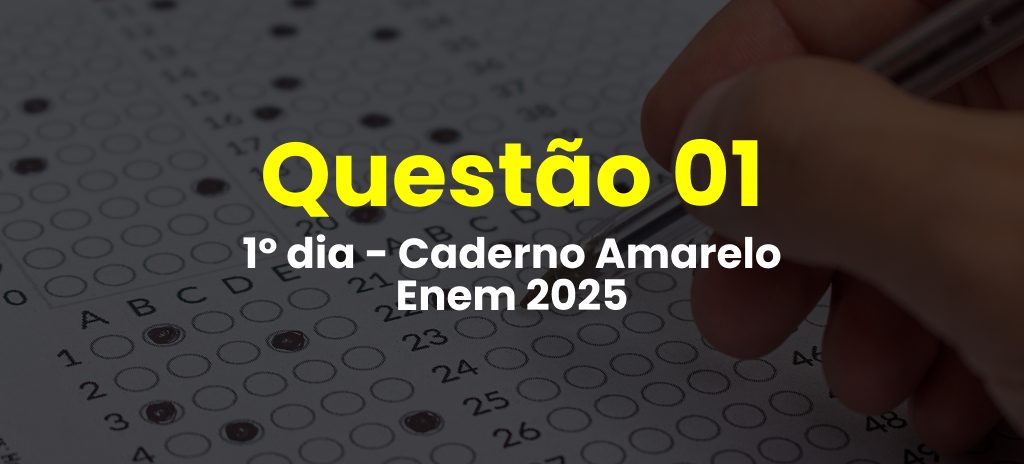 Questão 01 (Espanhol) da prova amarela do 1º dia do Enem 2025; veja as questões correspondentes