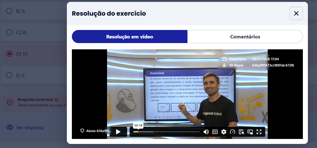 A plataforma traz resolução em vídeo de milhares de questões (Imagem: Aprova Total)