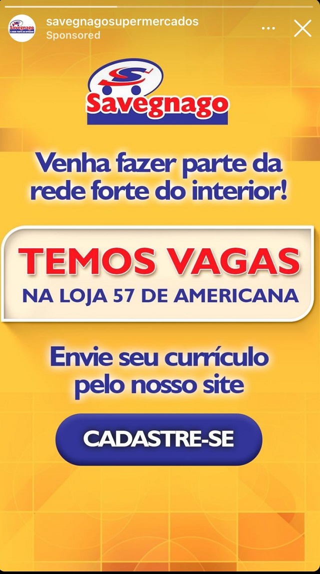 Savegnago Abre Vagas De Emprego Pra Unidade De Americana Novo Momento 9046