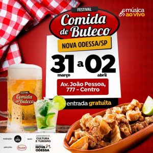 Nova Odessa tem 1º Festival Comida de Boteco neste final de semana