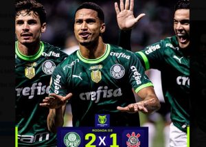 Palmeiras faz 2-1 no Corinthians e lidera BR