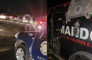 Criminosos explodem carro forte na SP-304, em Santa Bárbara