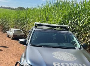 Gama recupera carro roubado largado no canavial