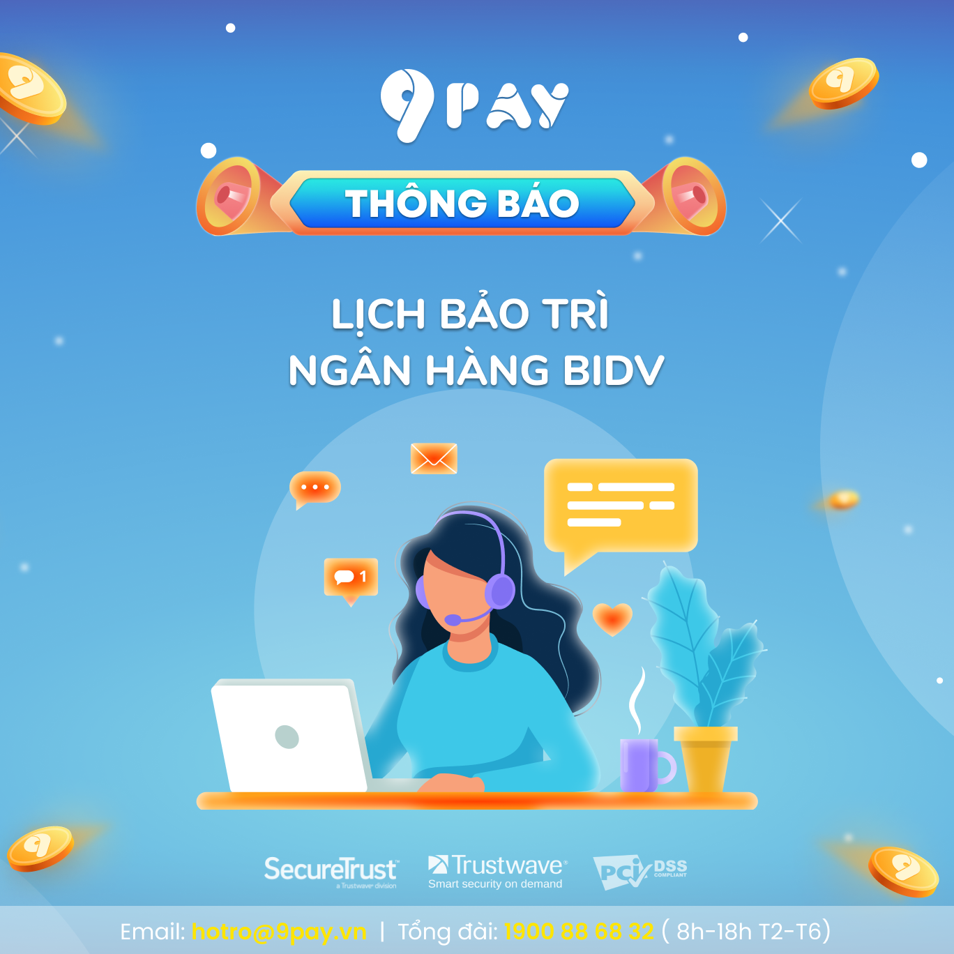 LỊCH BẢO TRÌ NGÂN HÀNG BIDV