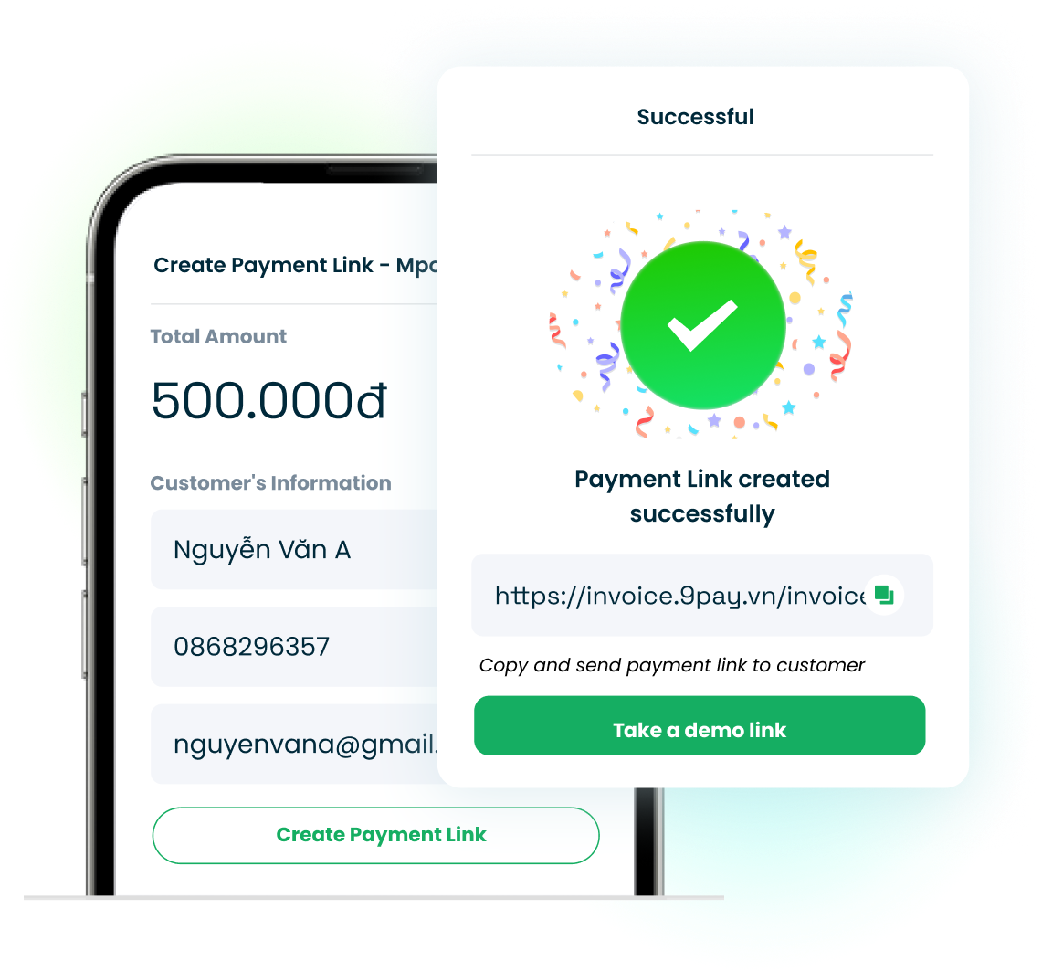 Giao diện thanh toán Payment Link