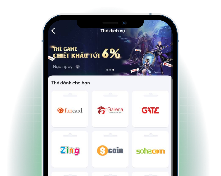 Màn giao diện mua thẻ game 9Pay