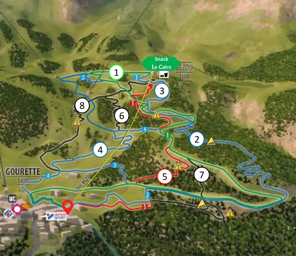 gourette bike park trail map