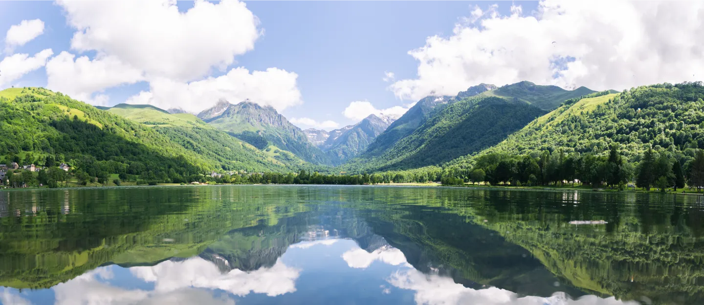Loudenvielle Lake in a sunny day, summer