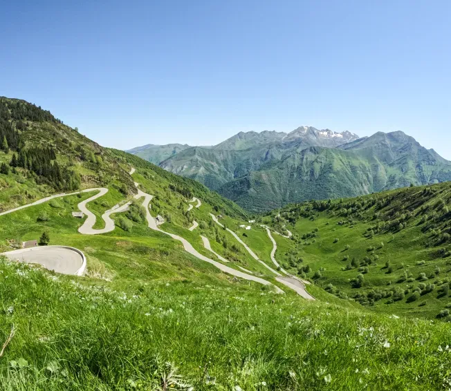 Green mountains in Luz Ardiden