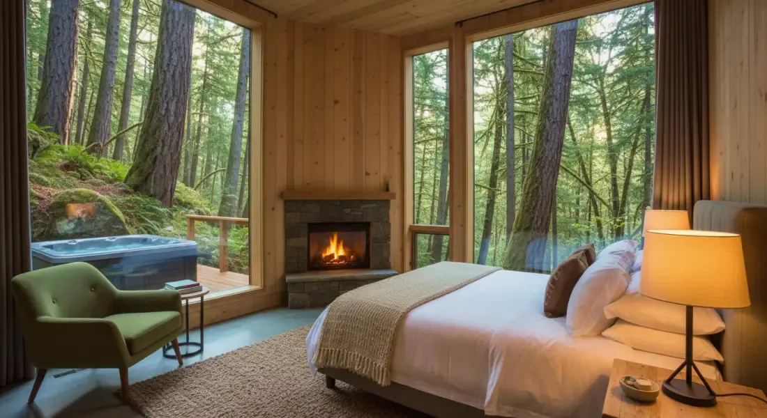 Chambre d'hôte dans la forêt