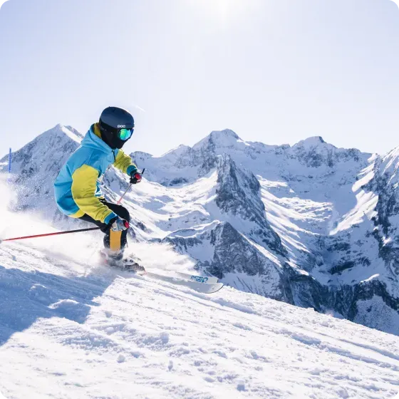 skieur sur le versant de Peyragudes